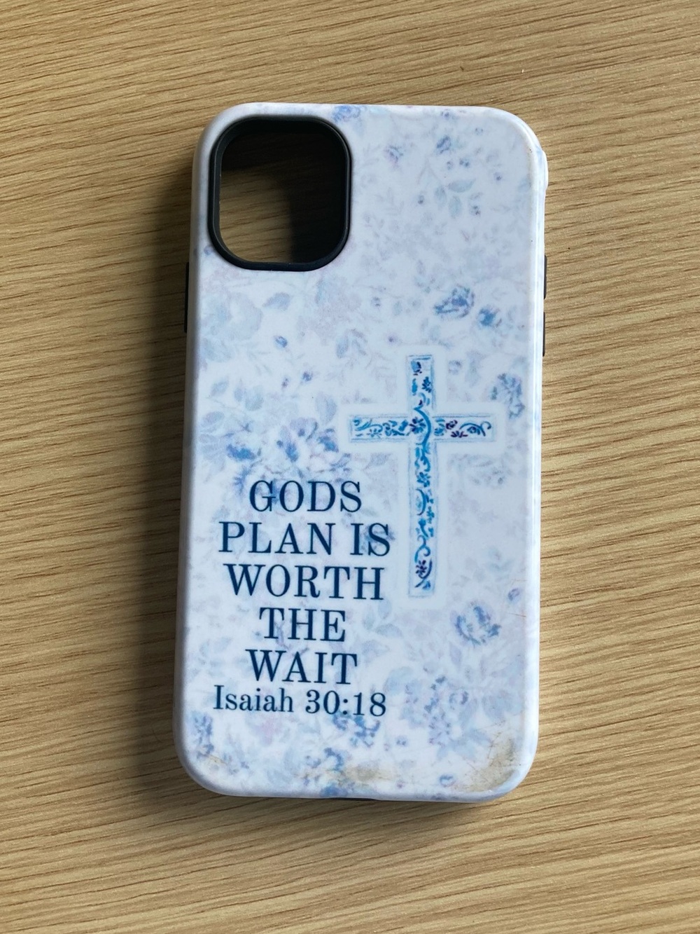 Religious Floral Blue & White Phone Case